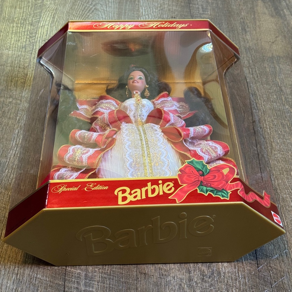 RARE VTG Happy Holidays 1997 Barbie Doll Mattel Special Ed. MISPRINT Blue Eyes - Picture 5 of 8